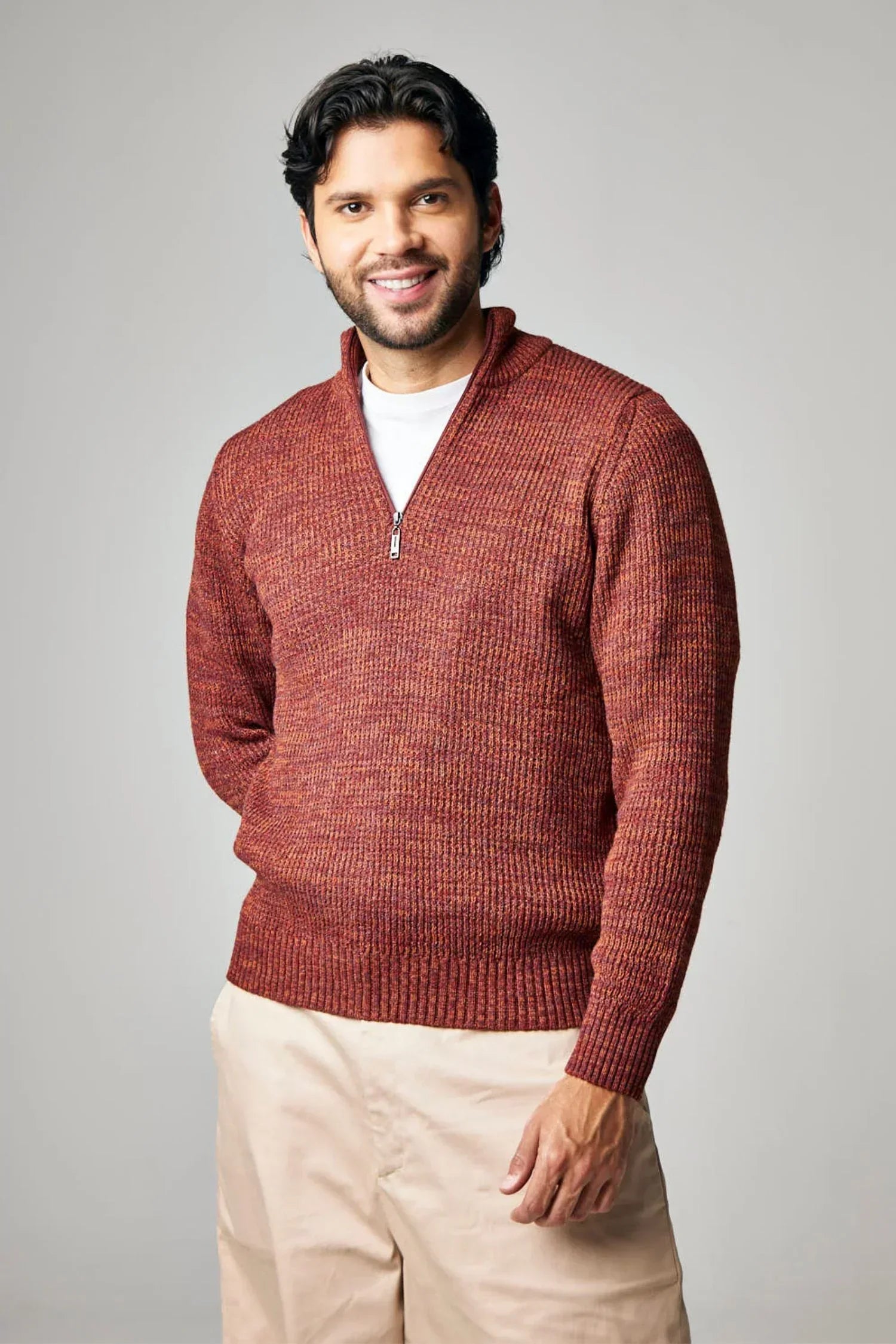 Suéter Darién en puntada perlada halfzip – Hombre