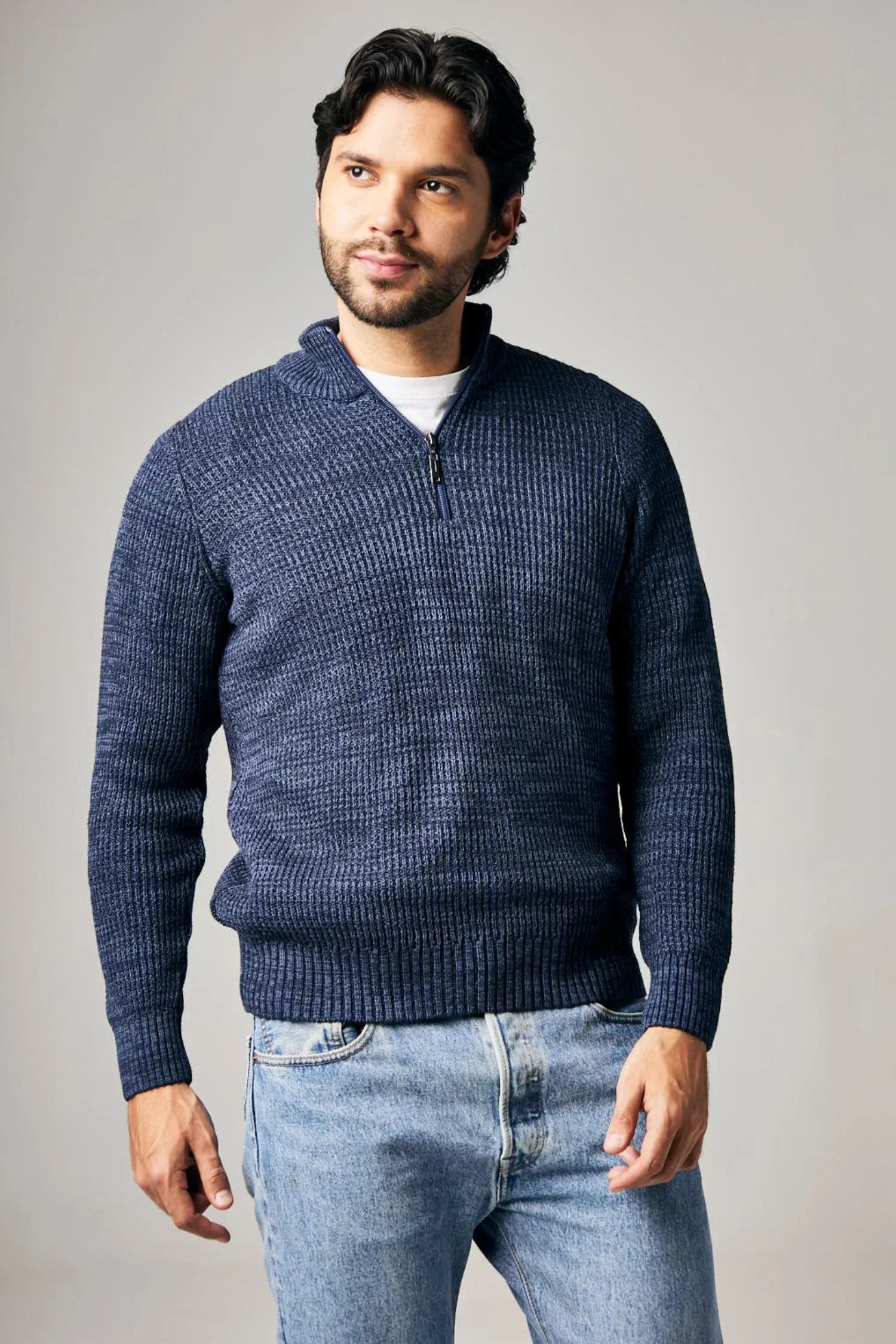 Suéter Darién en puntada perlada halfzip – Hombre