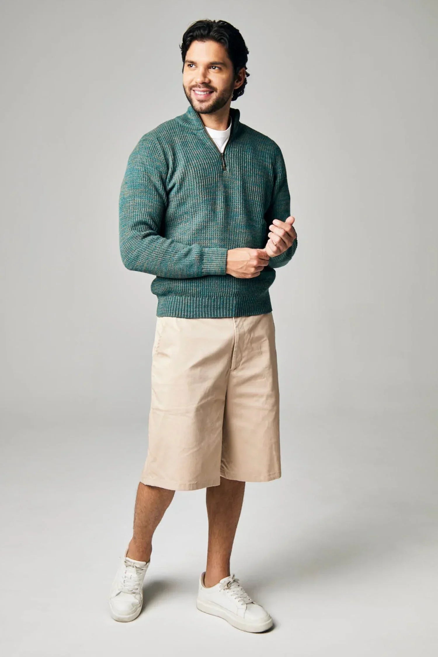 Suéter Darién en puntada perlada halfzip – Hombre