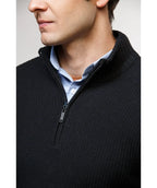 Suéter Negro con Coderas Cuello Halpzif - Tolú - vista frontal - Alison