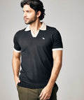 Camiseta Polo California Color Negro en tejido de punto
