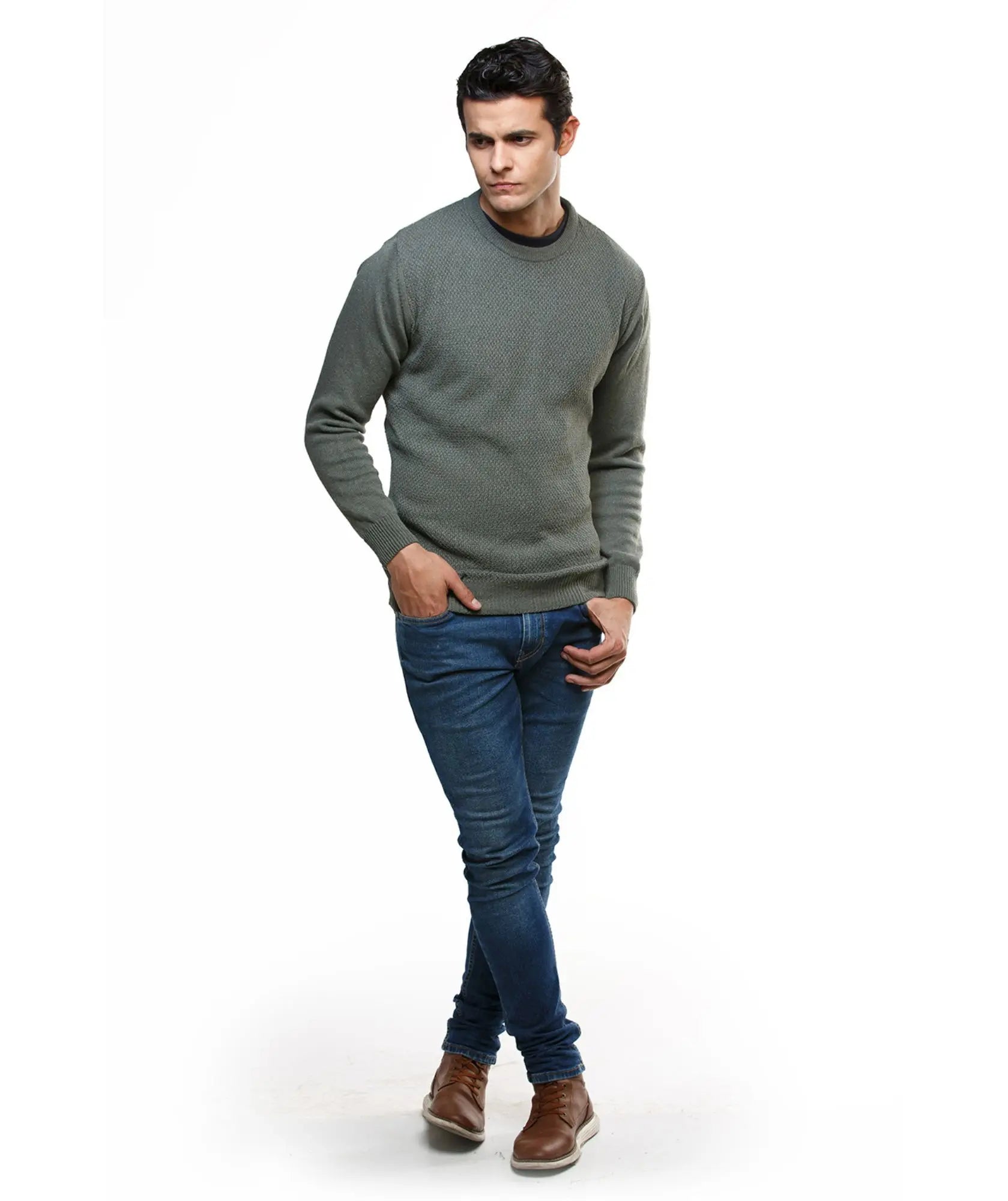 Suéter Pasto cuello redondo