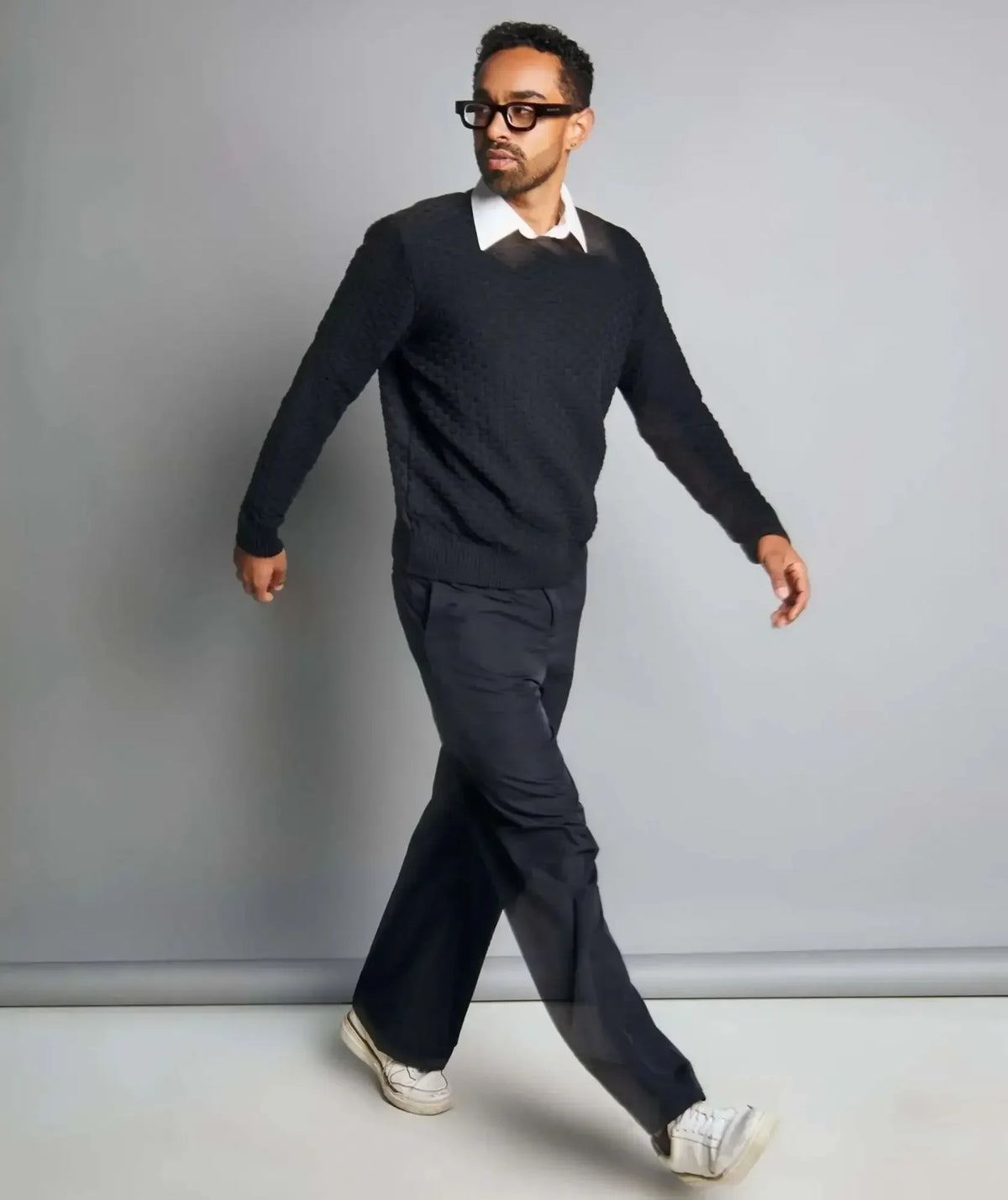 Suéter Bahía - Cuello Redondo con Relieve de Cuadros - vista frontal - Alison