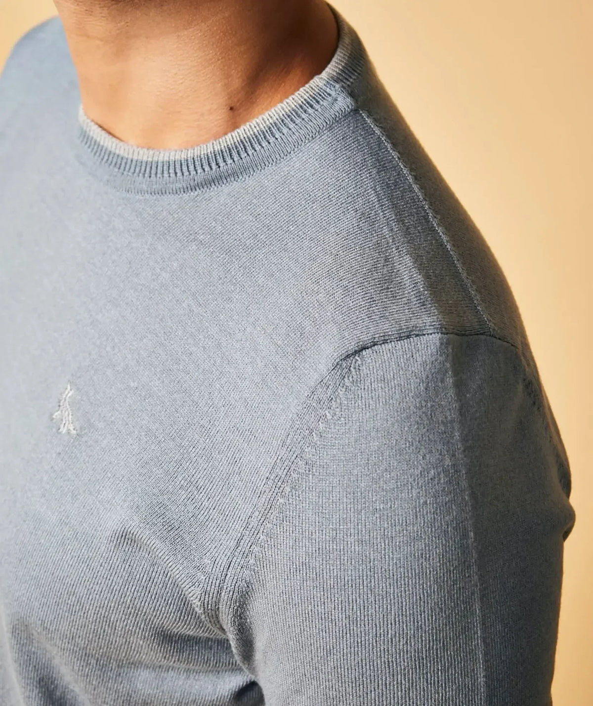 Camiseta Cuello Redondo Azul Gris Toledo - look completo - Alison
