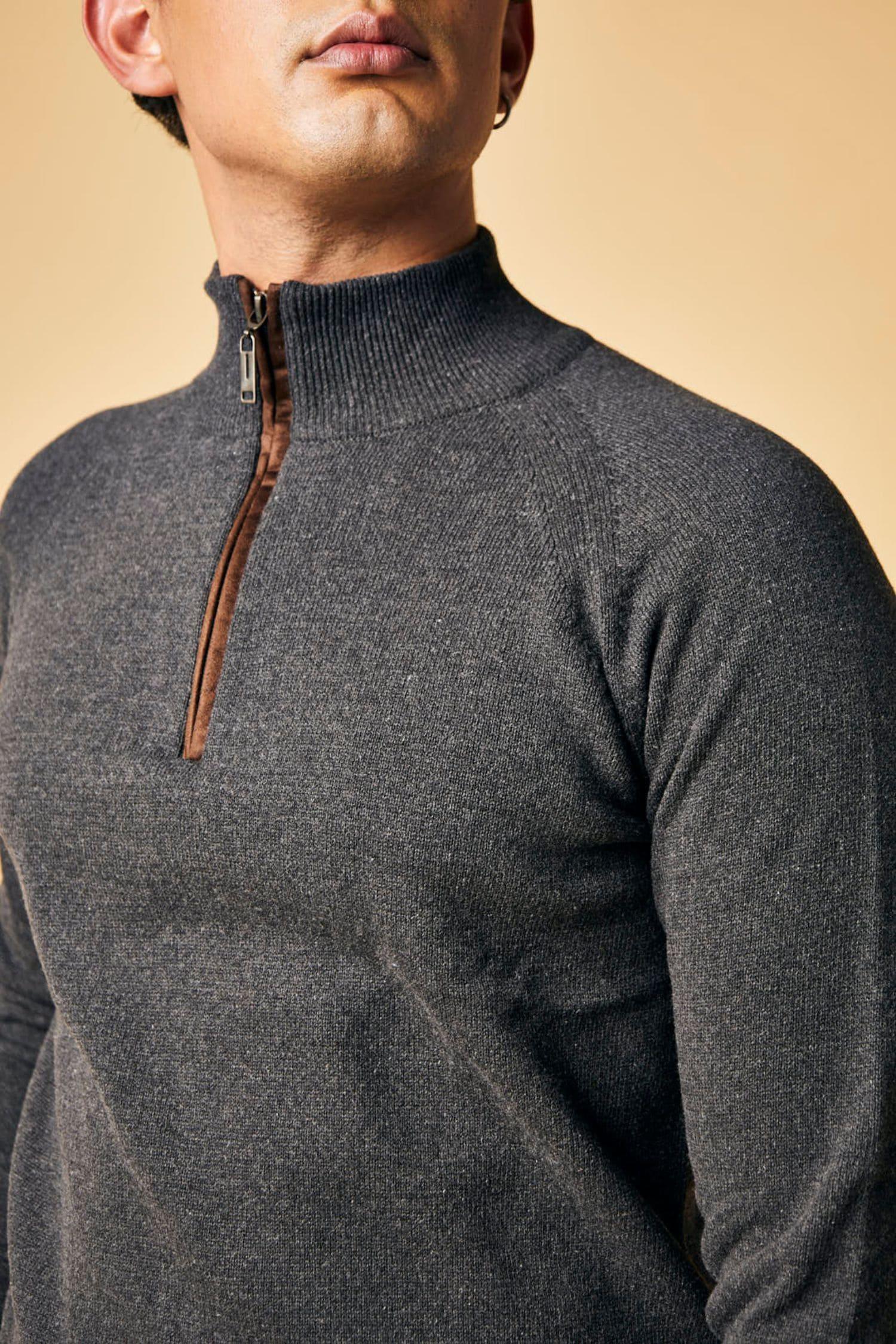 Suéter San Francisco en algodón regenerado halfzip – Hombre