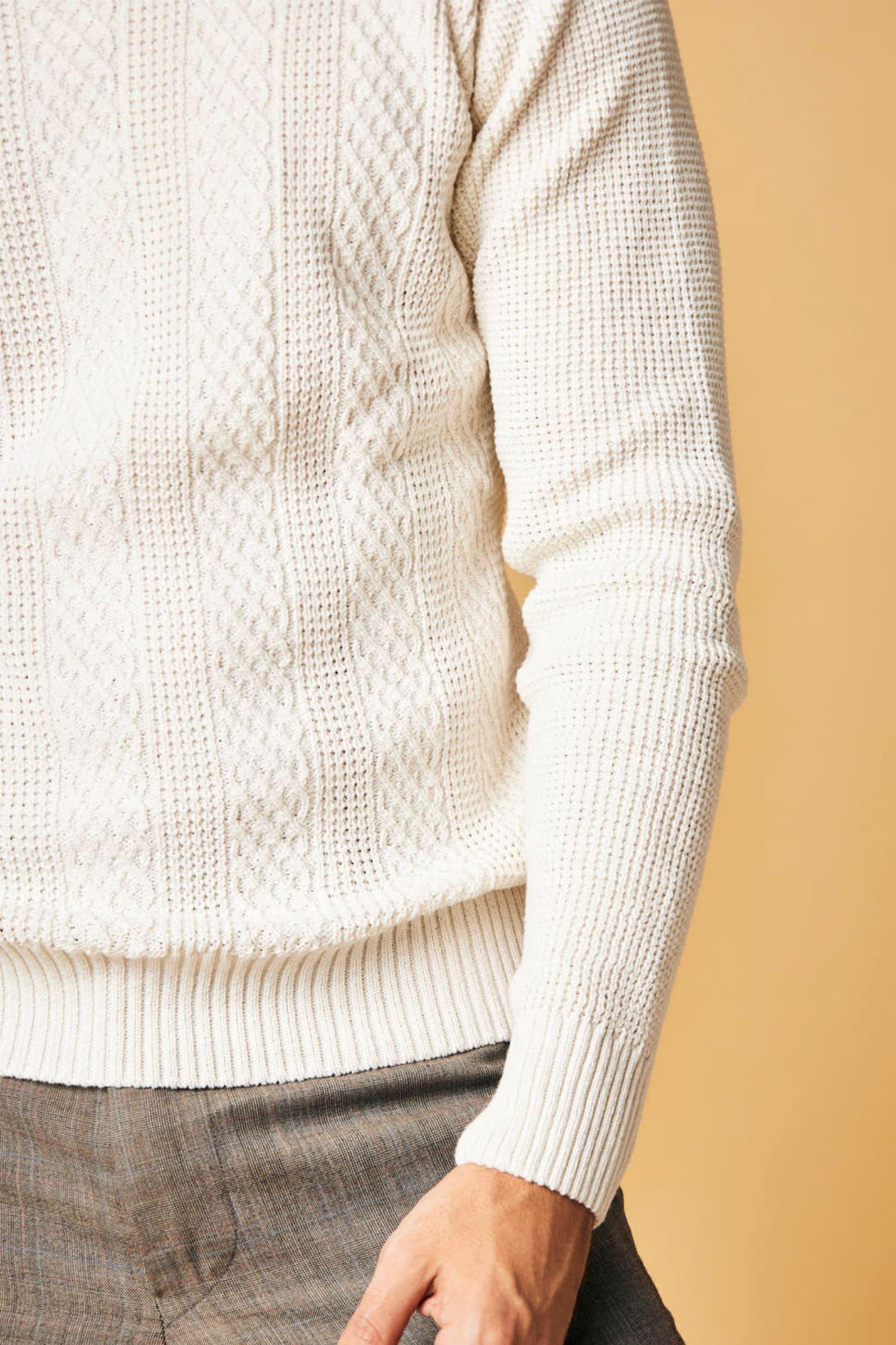 Suéter Cajicá en algodón regenerado trenzado perlado – Hombre