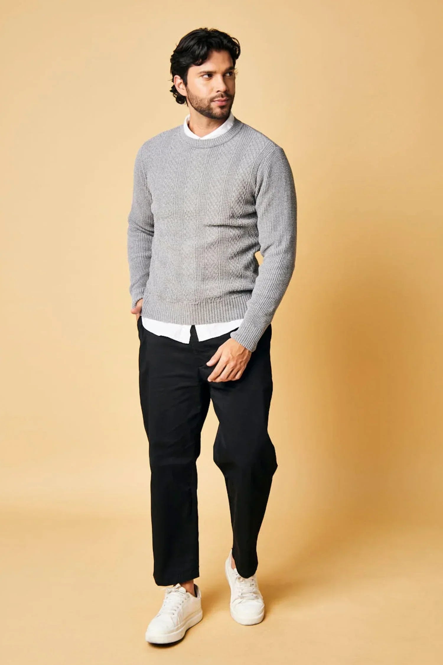 Suéter Cajicá en algodón regenerado trenzado perlado – Hombre