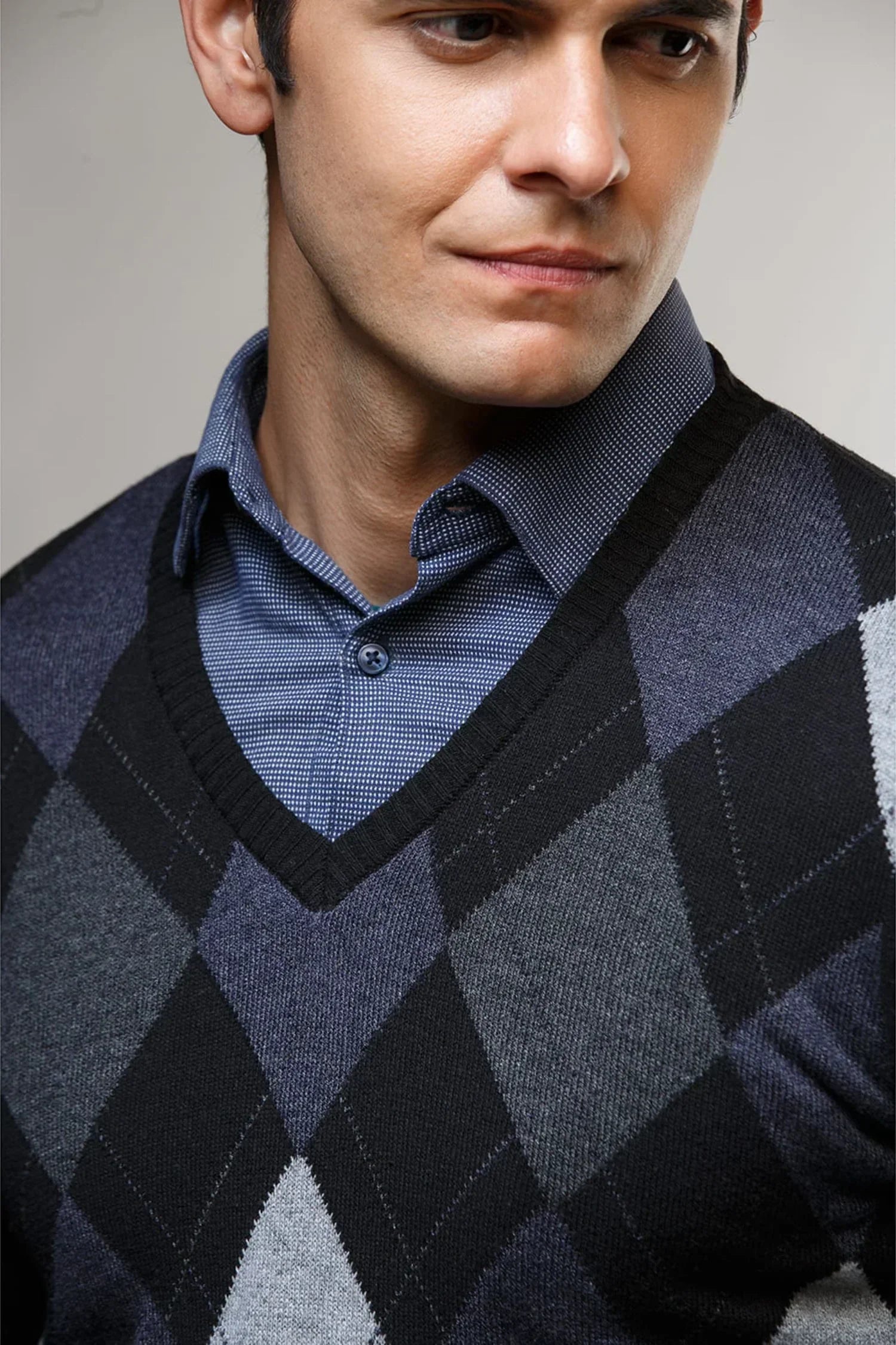 Suéter San Agustín en algodón regenerado rombos – Hombre