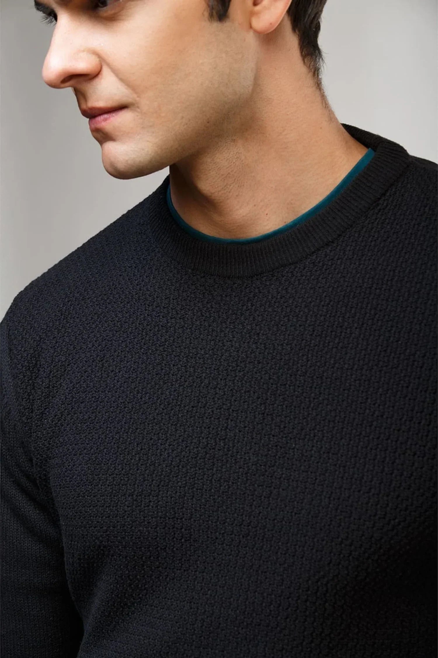 Suéter Pasto en algodón regenerado cuello redondo – Hombre