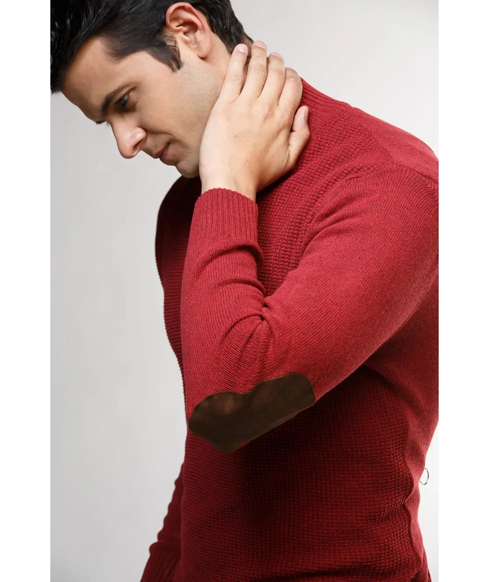 Suéter Tolú con Coderas Cuello Halpzif