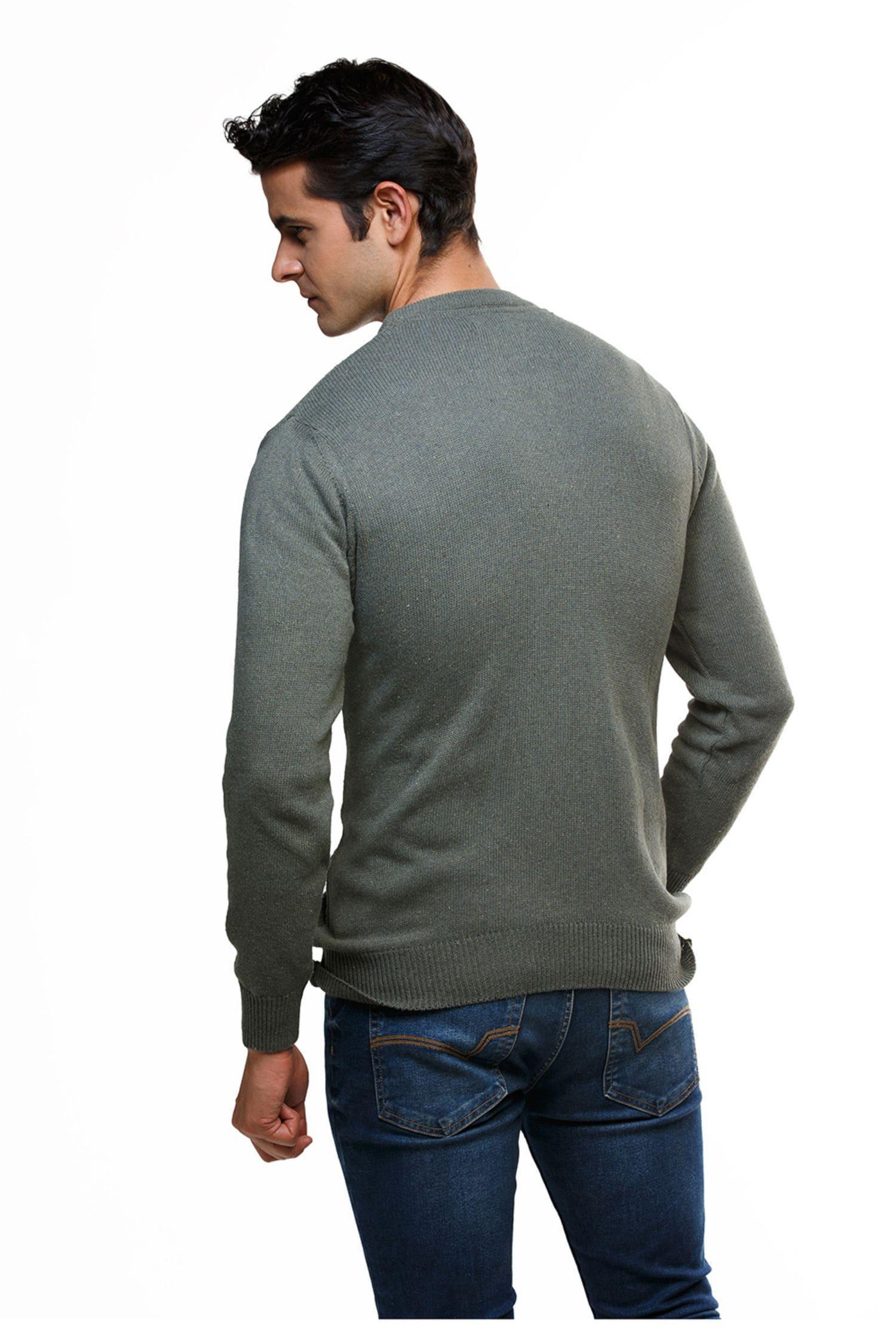 Suéter Pasto en algodón regenerado cuello redondo – Hombre