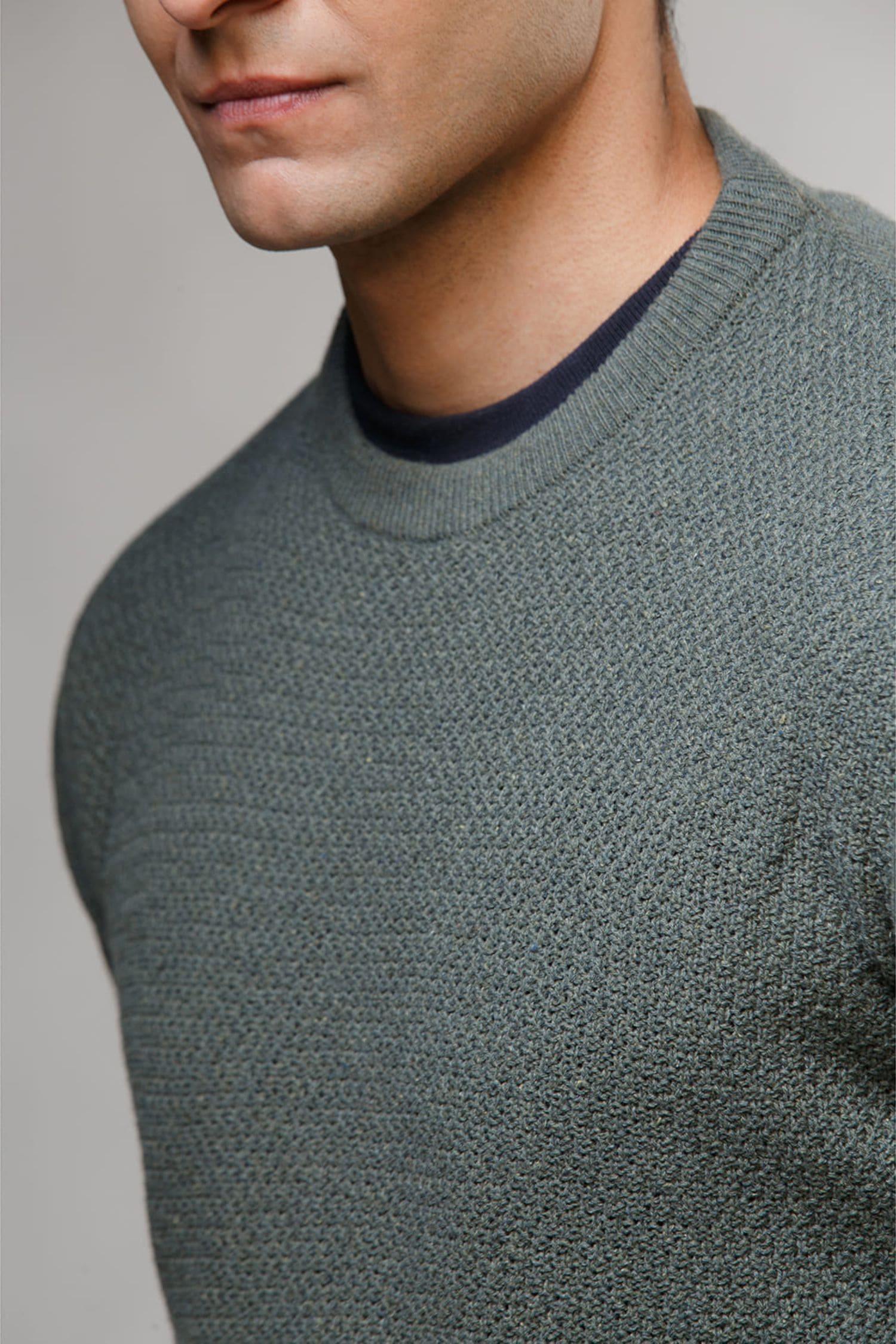 Suéter Pasto en algodón regenerado cuello redondo – Hombre