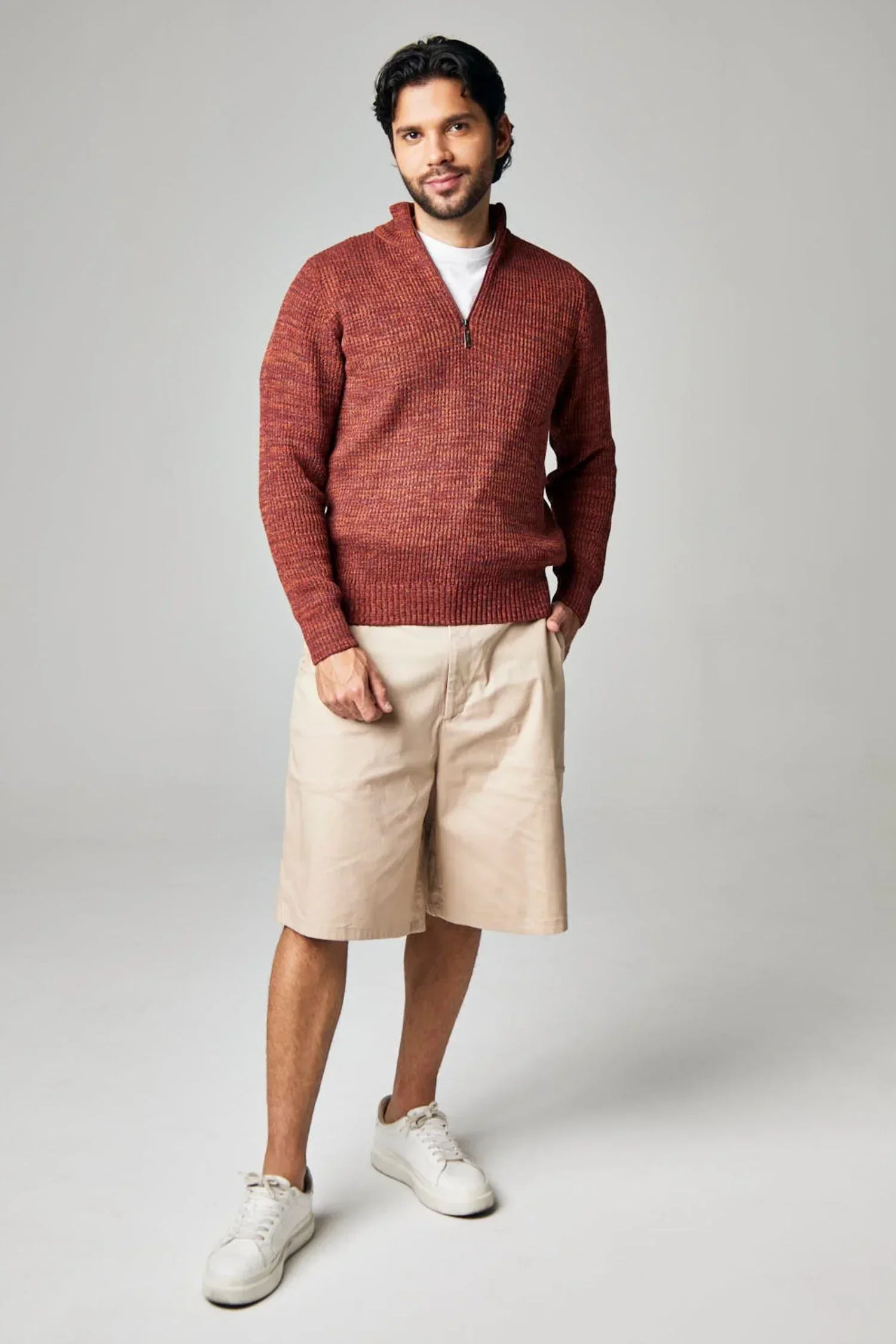 Suéter Darién en puntada perlada halfzip – Hombre