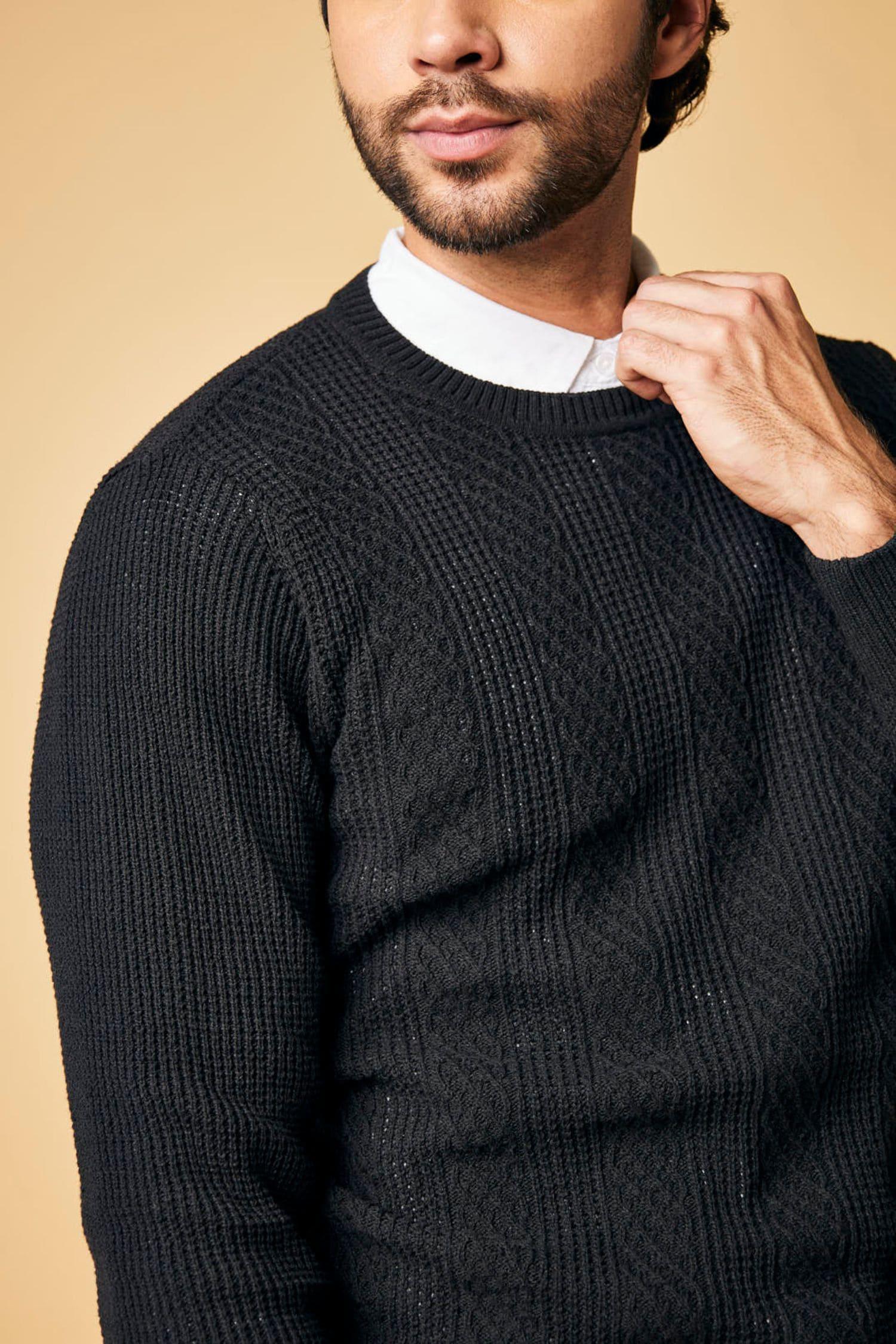 Suéter Cajicá en algodón regenerado trenzado perlado – Hombre