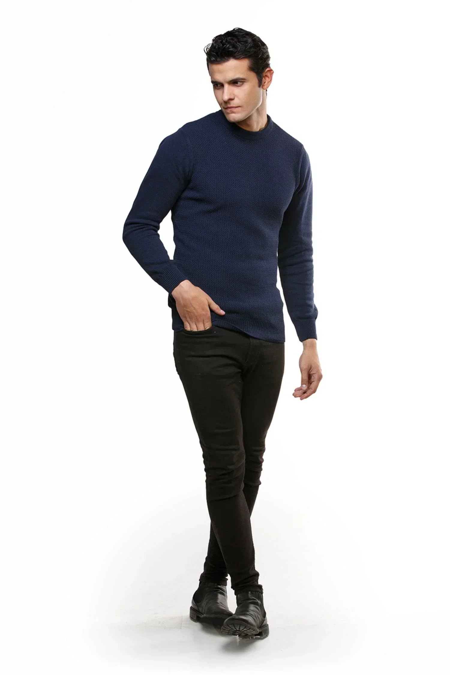 Suéter Pasto en algodón regenerado cuello redondo – Hombre