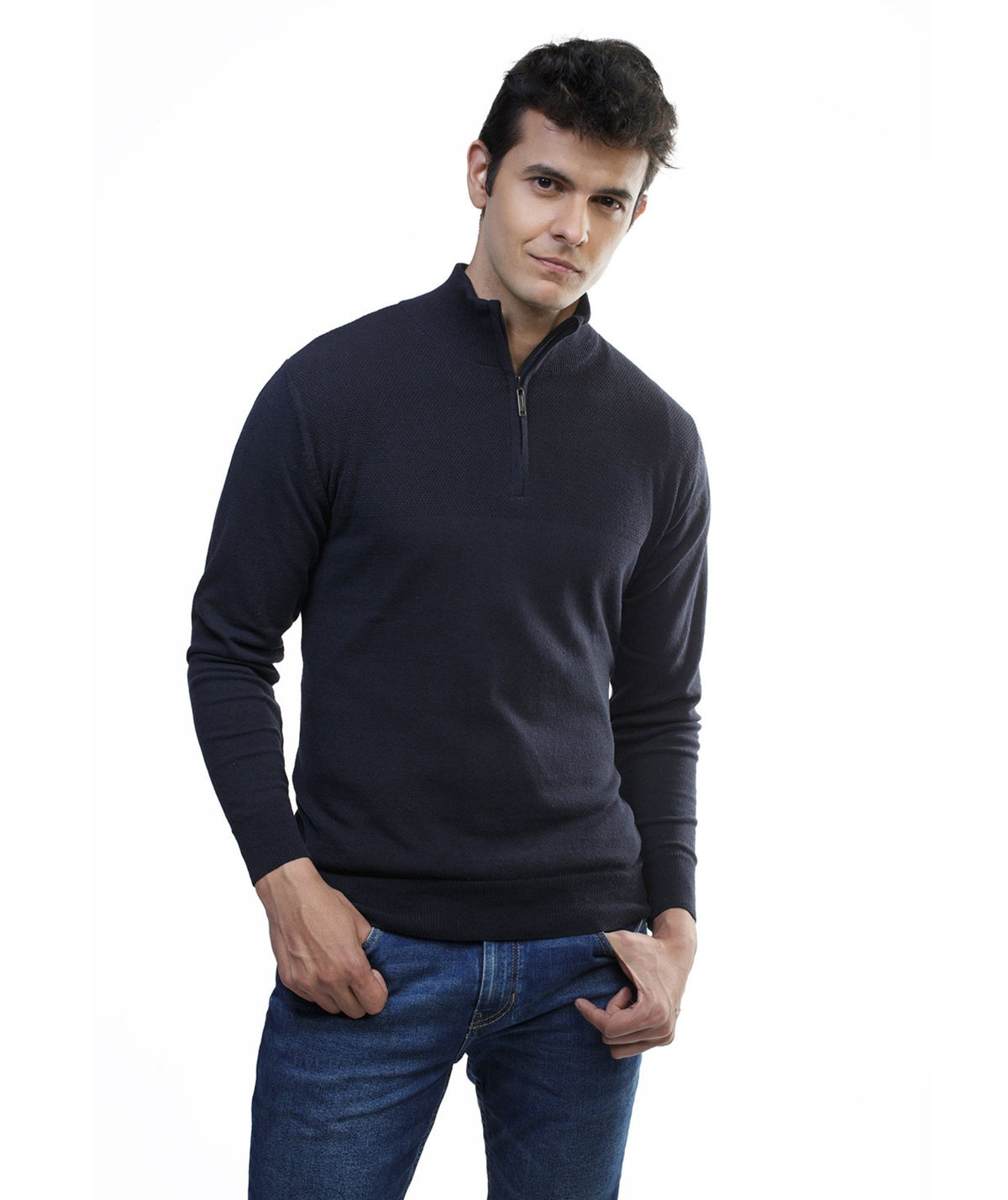Suéter Briceño - Cuello halfzip — suéter tejido para hombre | Alison Colombia