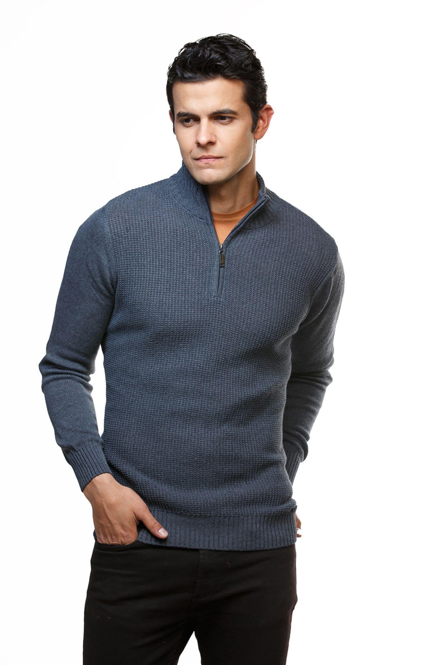 Suéter Tolú en algodón regenerado halfzip – Hombre