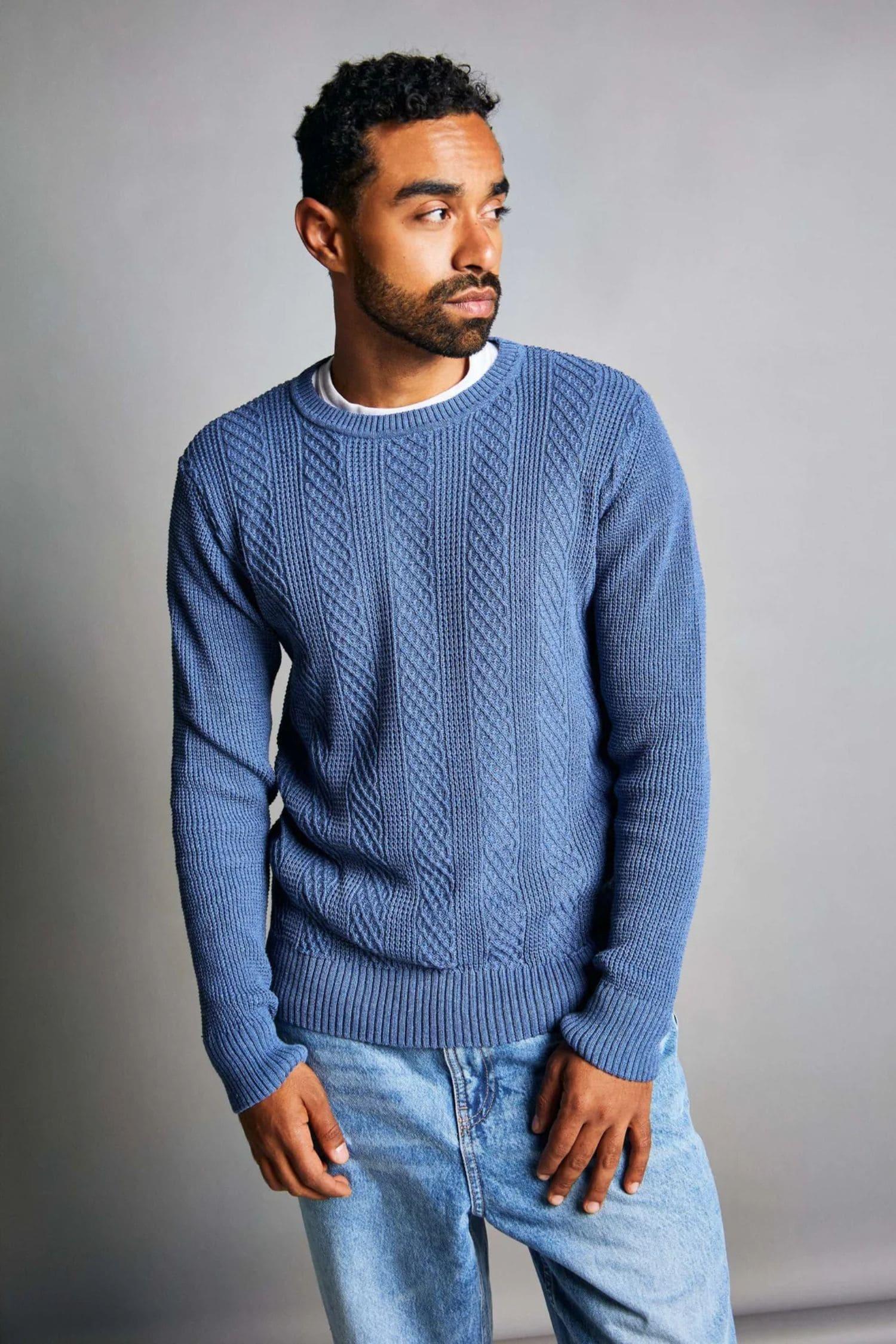 Suéter Cajicá en algodón regenerado trenzado perlado – Hombre
