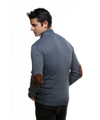 Suéter Azul con Coderas Cuello Halpzif - Tolú - detalle - Alison