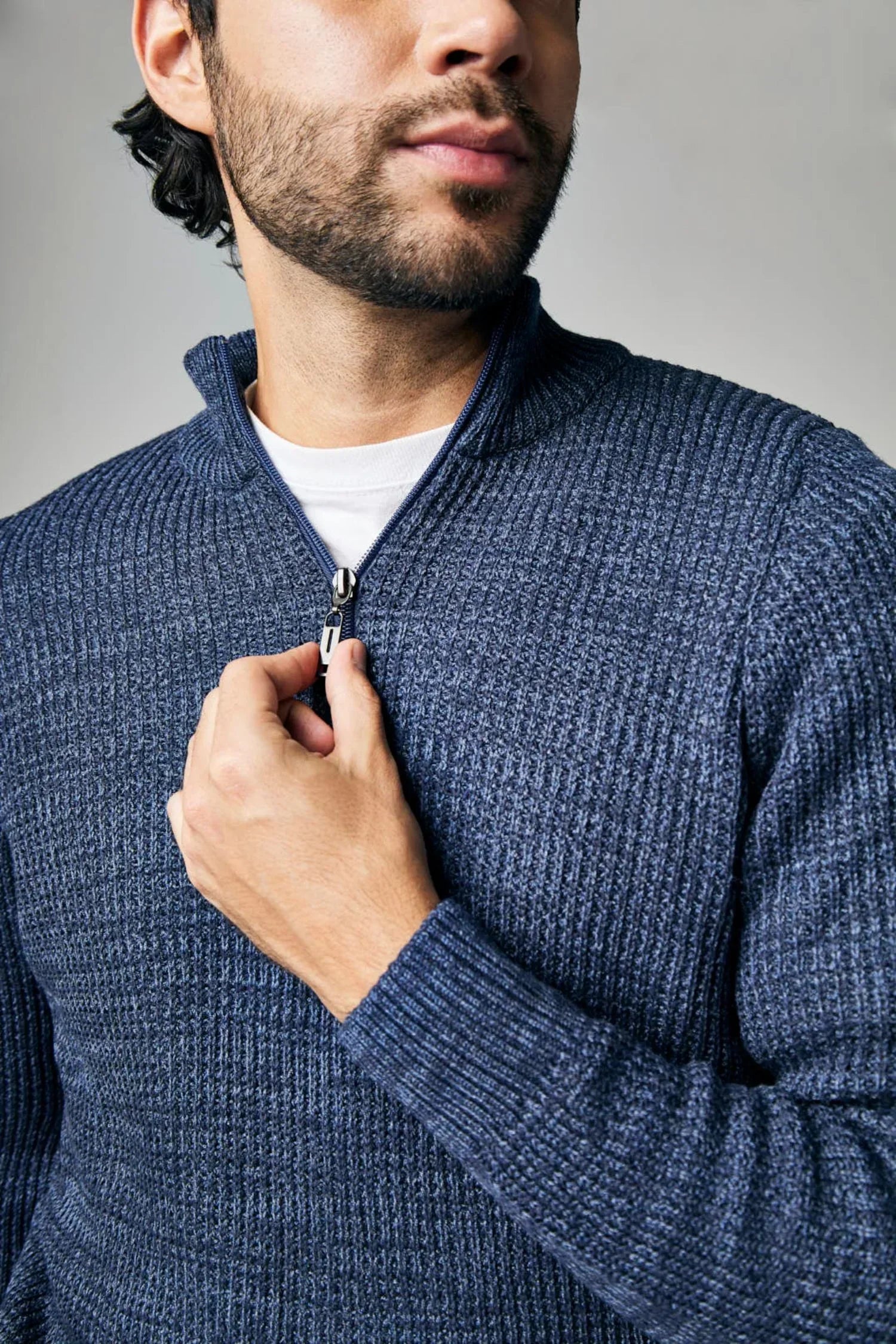 Suéter Darién en puntada perlada halfzip – Hombre