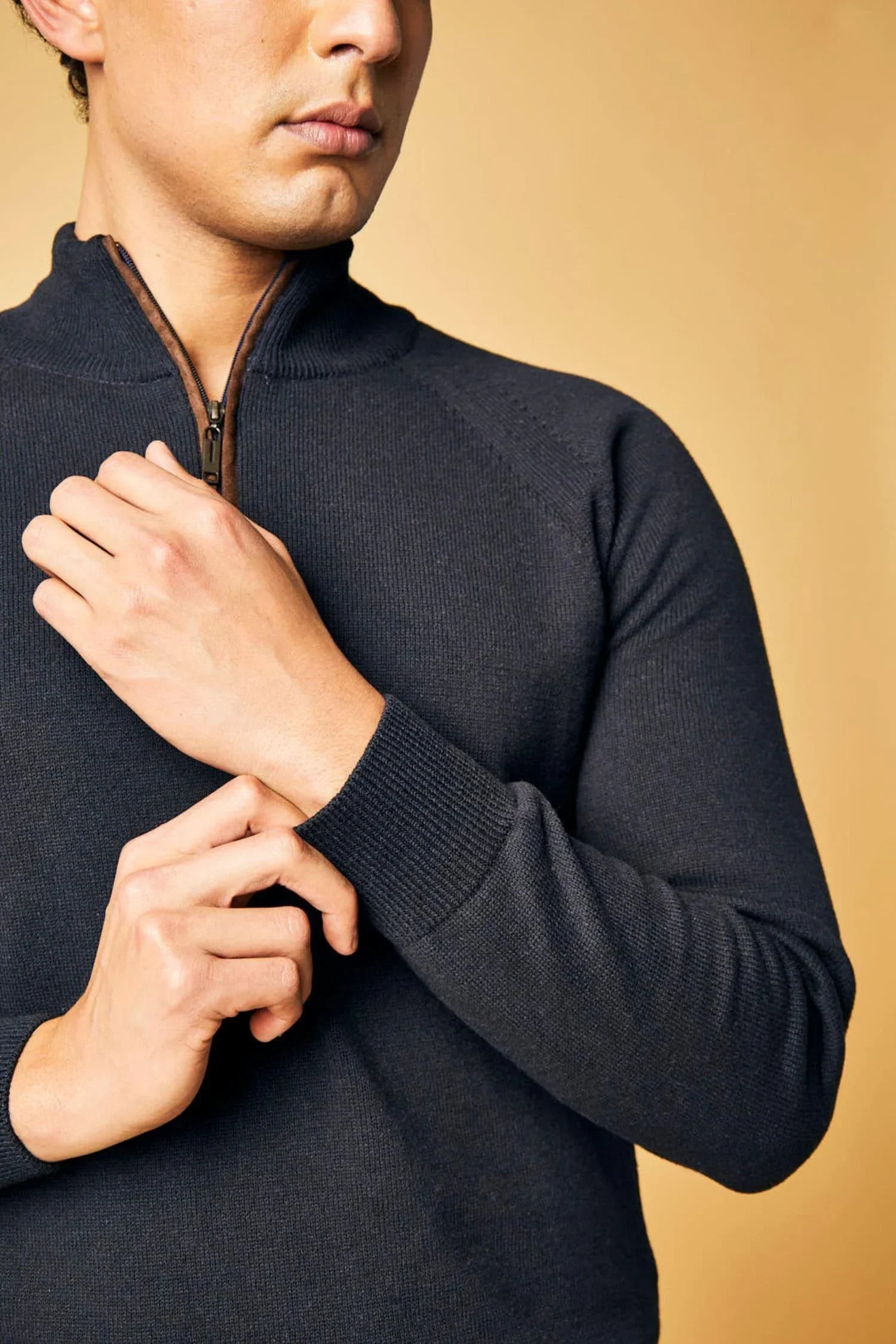 Suéter San Francisco en algodón regenerado halfzip – Hombre