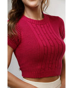 Crop Top Támesis Fucsia- Tejido de Punto en Algodón - vista frontal - Alison