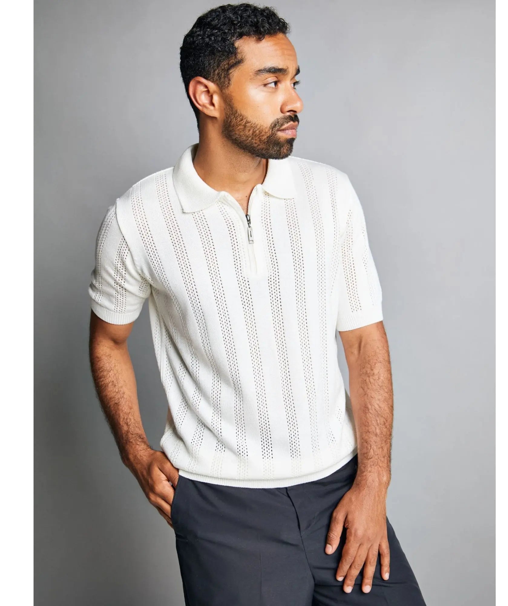 Polo de punto calado para hombre Amalfi