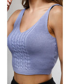 Crop Top Tena Lila - Tejido Trenzado en Algodón - vista frontal - Alison