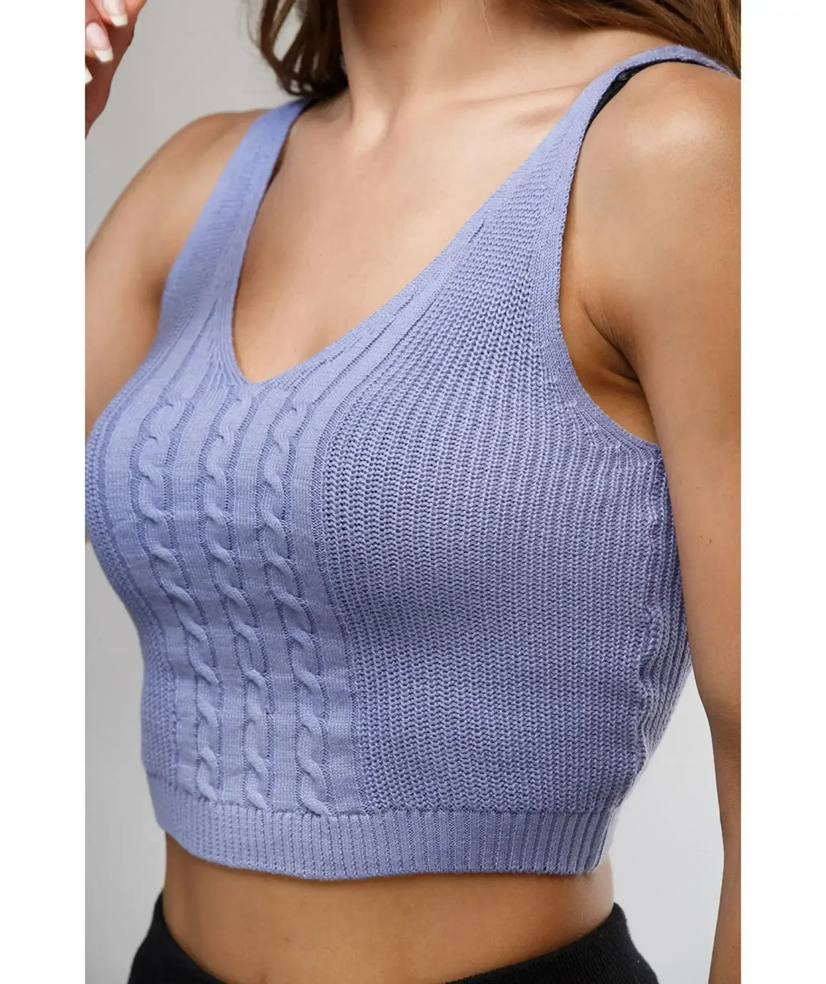 Crop Top Tena Lila - Tejido Trenzado en Algodón - vista frontal - Alison