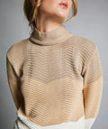 Crop Top Brisa Camel — Tejido de Punto Bicolor