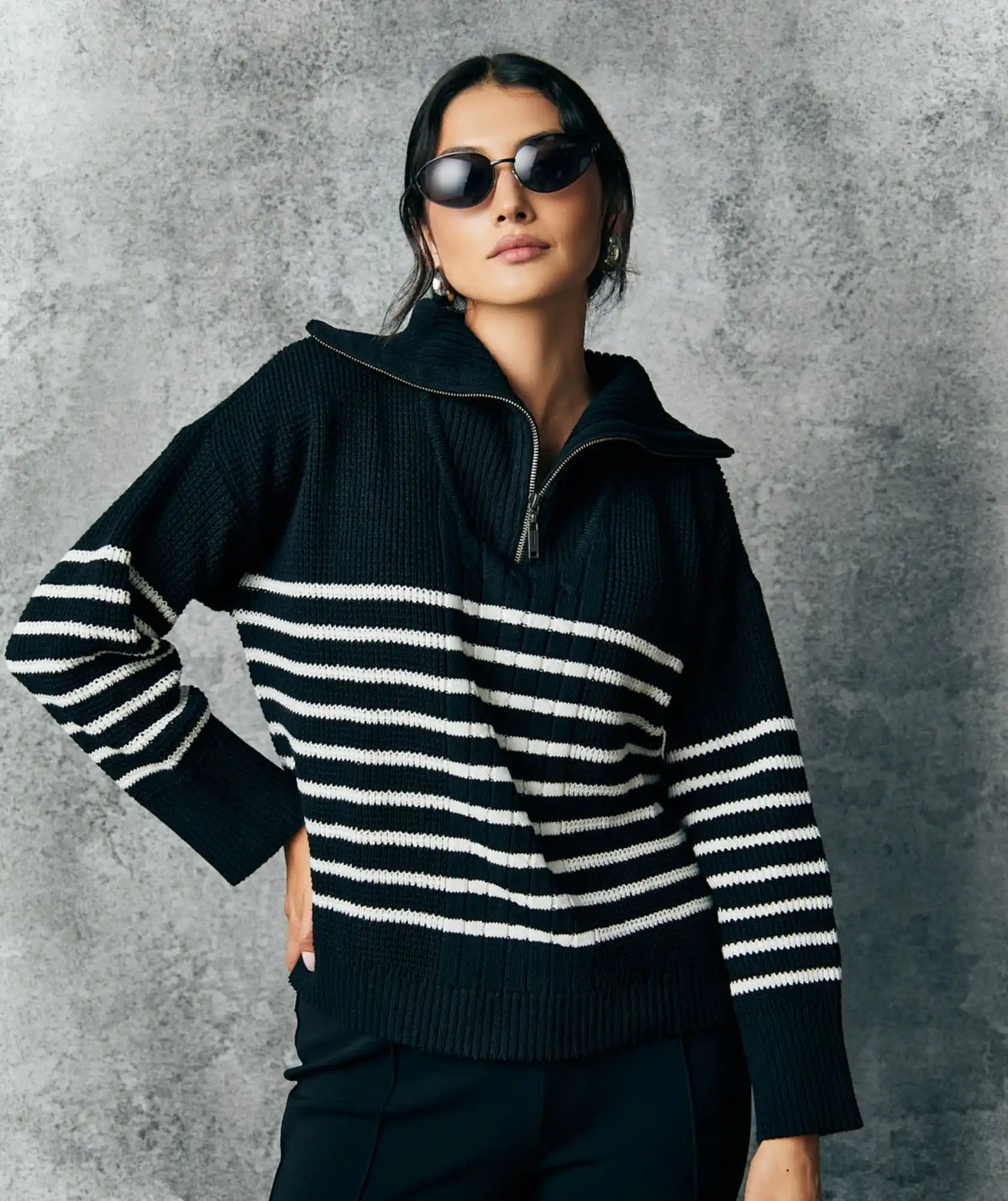 Suéter Neru Cuello Halpzif - Piamonte Talla Única Oversize - detalle - Alison