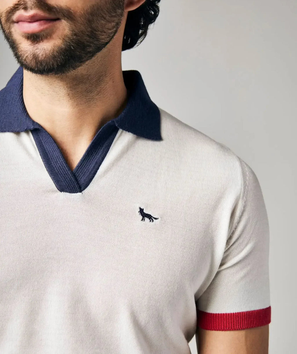 Camiseta Polo California Color Crudo en tejido de punto
