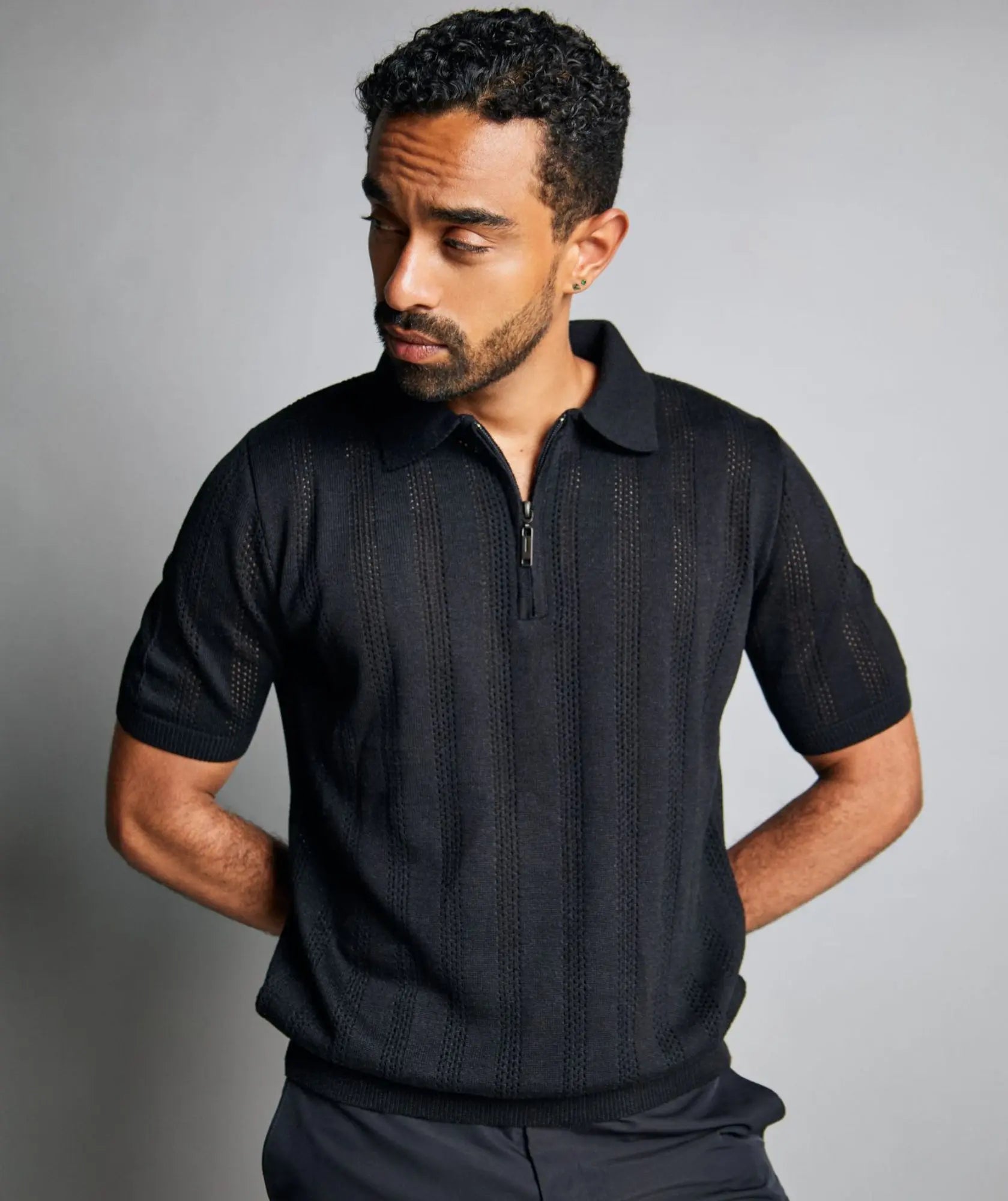 Polo de punto calado para hombre Amalfi