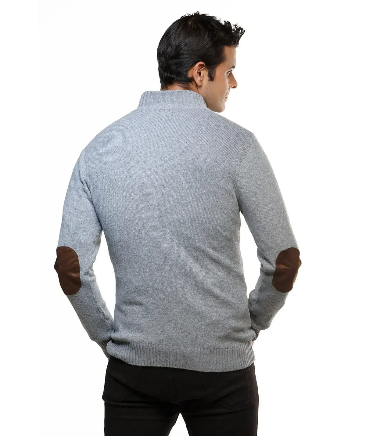 Suéter Gris Con Coderas Cuello Halpzif - Tolú - look completo - Alison