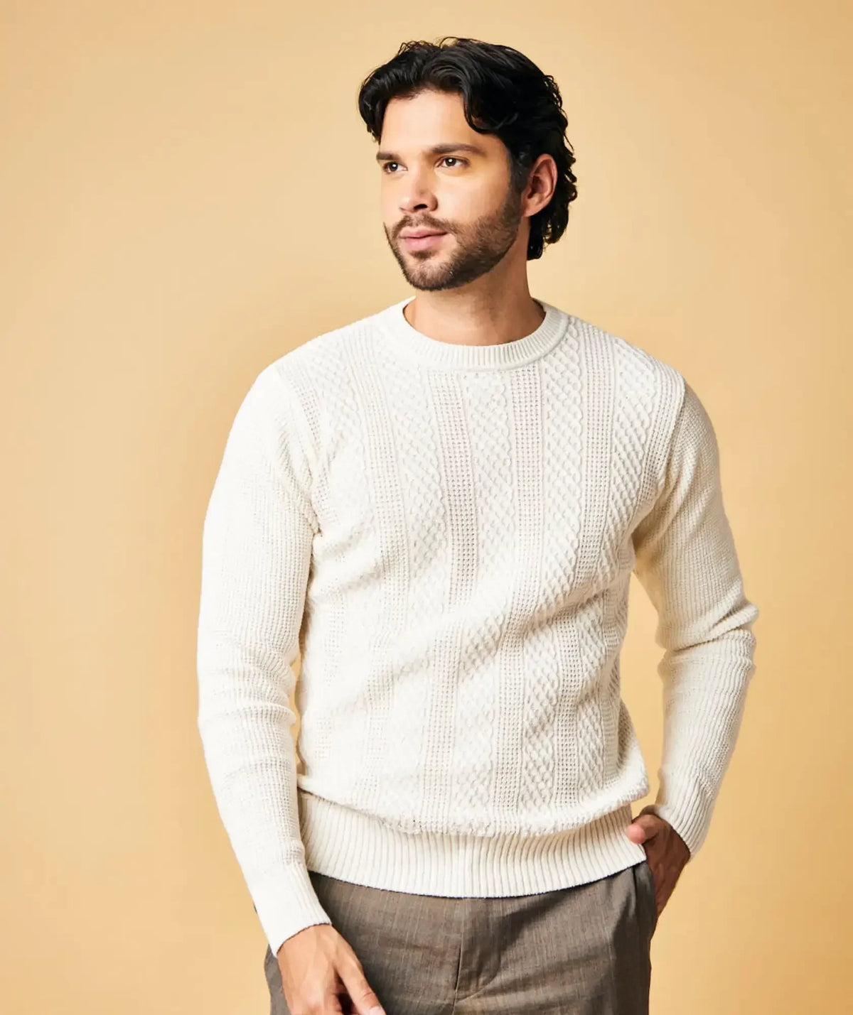 Suéter de cuello redondo - Cajicá — suéter tejido para hombre | Alison Colombia