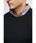 Suéter Cuello Redondo con Textura Nido de Abeja - Nilo