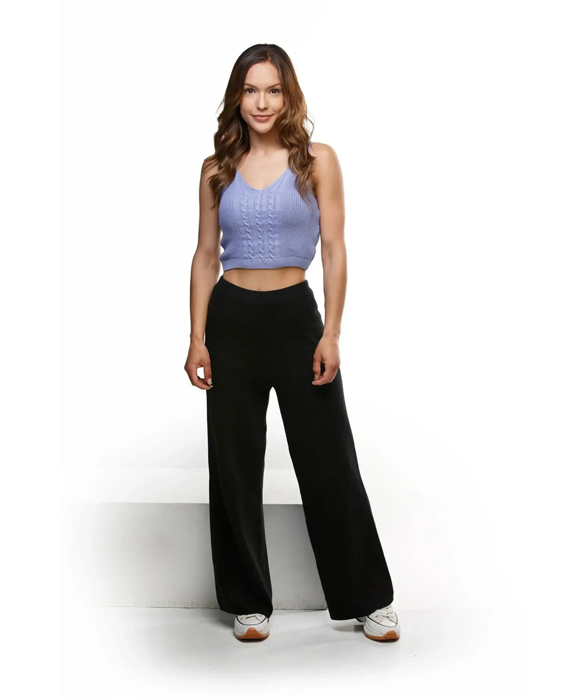Crop Top Tena Lila - Tejido Trenzado en Algodón - look completo - Alison
