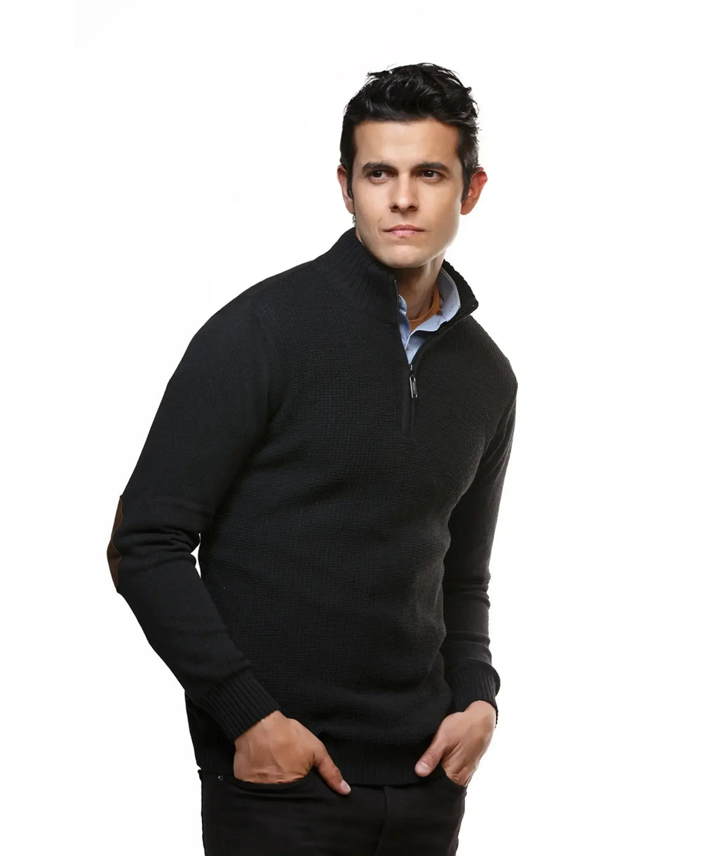 Suéter Tolú con Coderas Cuello Halpzif — suéter tejido para hombre | Alison Colombia