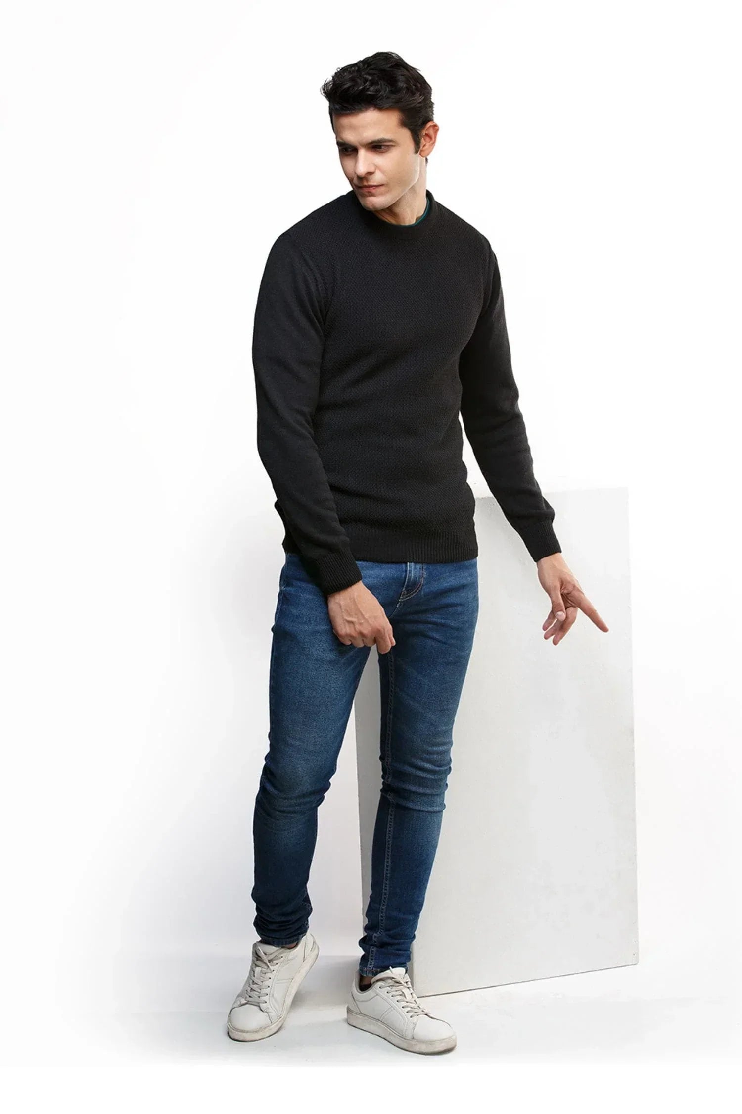 Suéter Pasto en algodón regenerado cuello redondo – Hombre