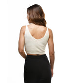 Crop Top Tena Beige - Tejido Trenzado en Algodón 100% - look completo - Alison