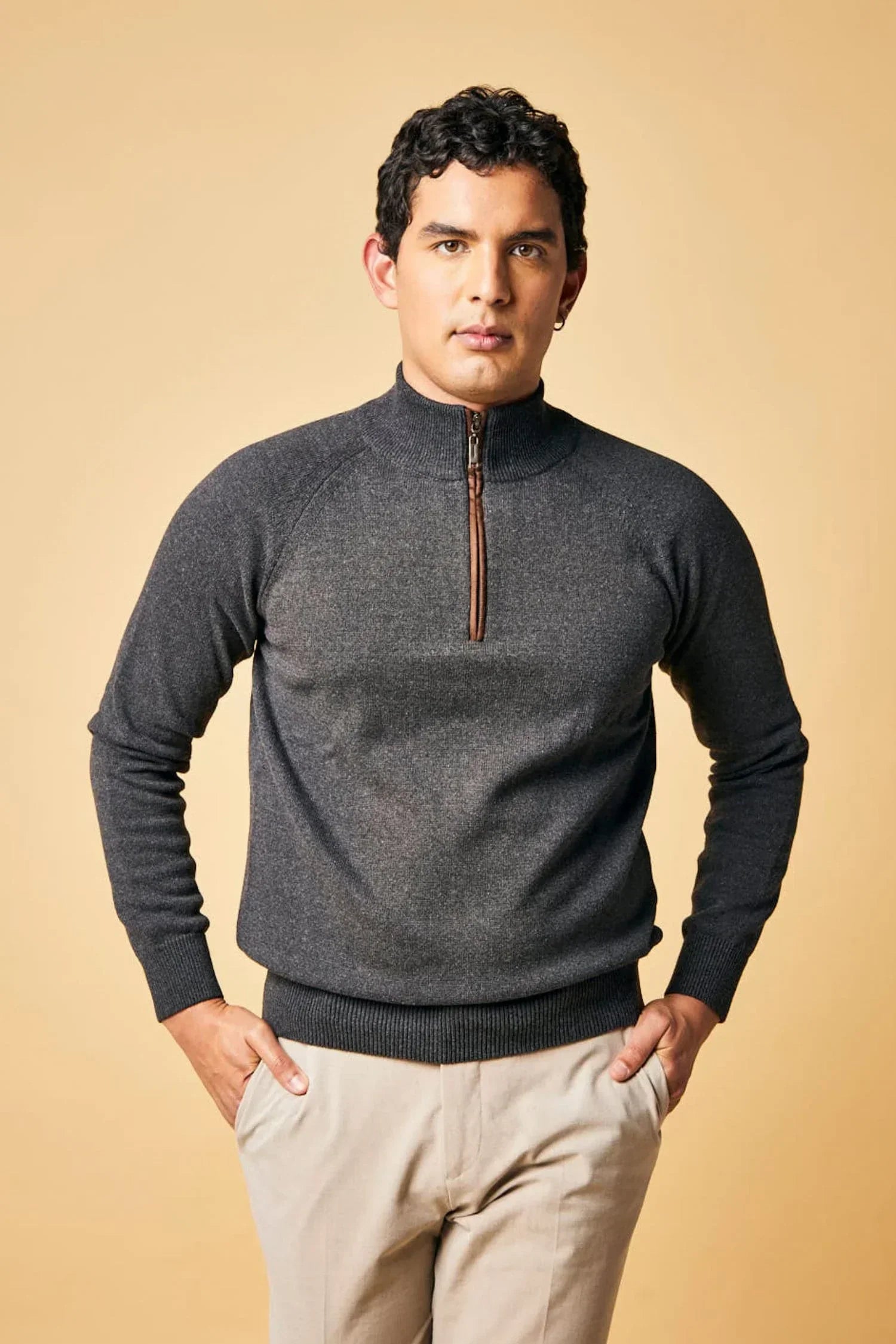 Suéter San Francisco en algodón regenerado halfzip – Hombre