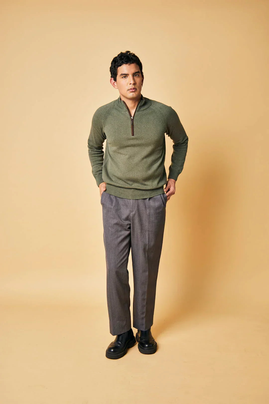 Suéter San Francisco en algodón regenerado halfzip – Hombre