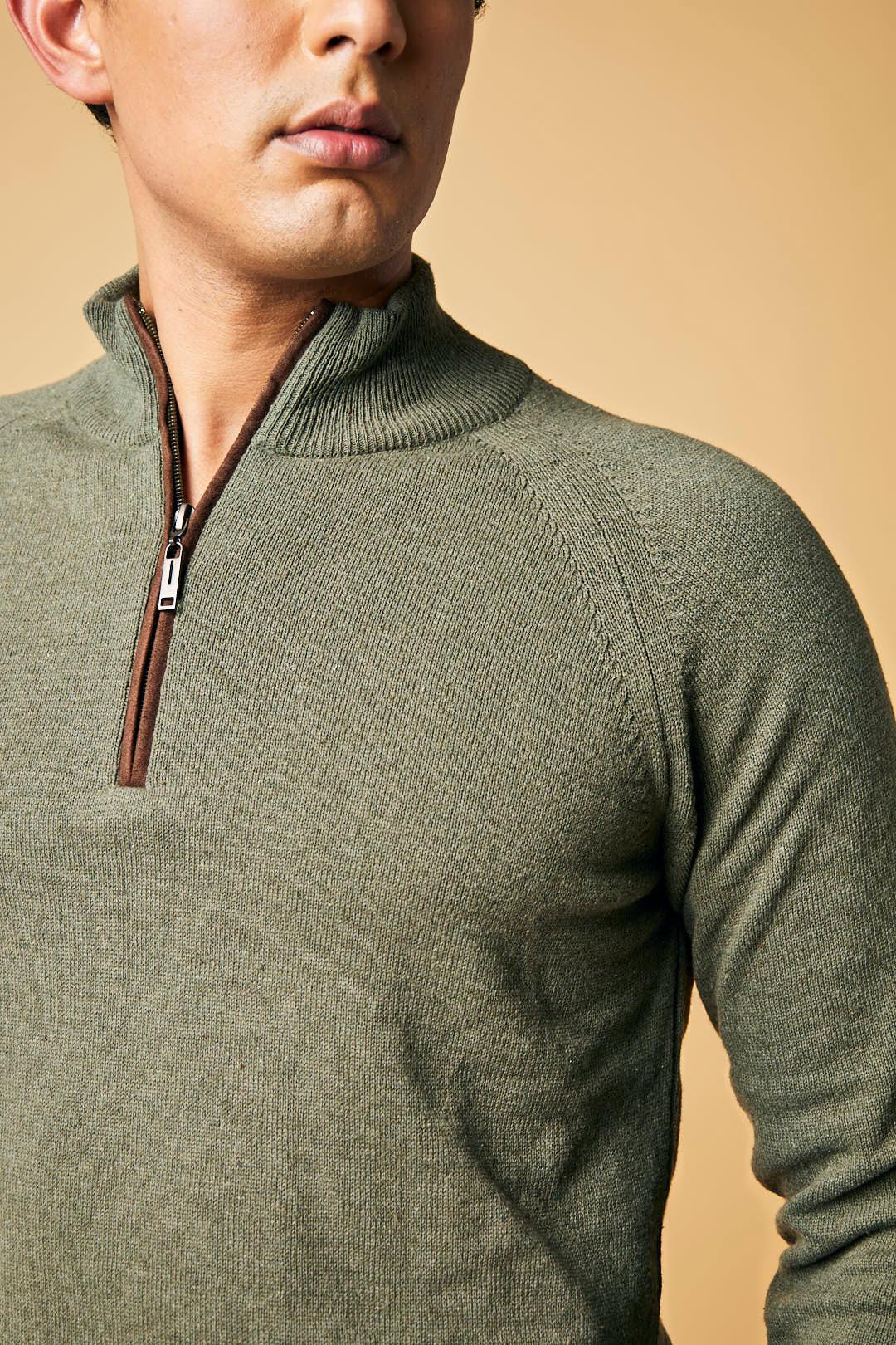 Suéter San Francisco en algodón regenerado halfzip – Hombre