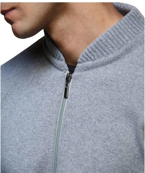 Chaqueta Tejida Gris Con Cierre de Cremallera Métalica - Marsella