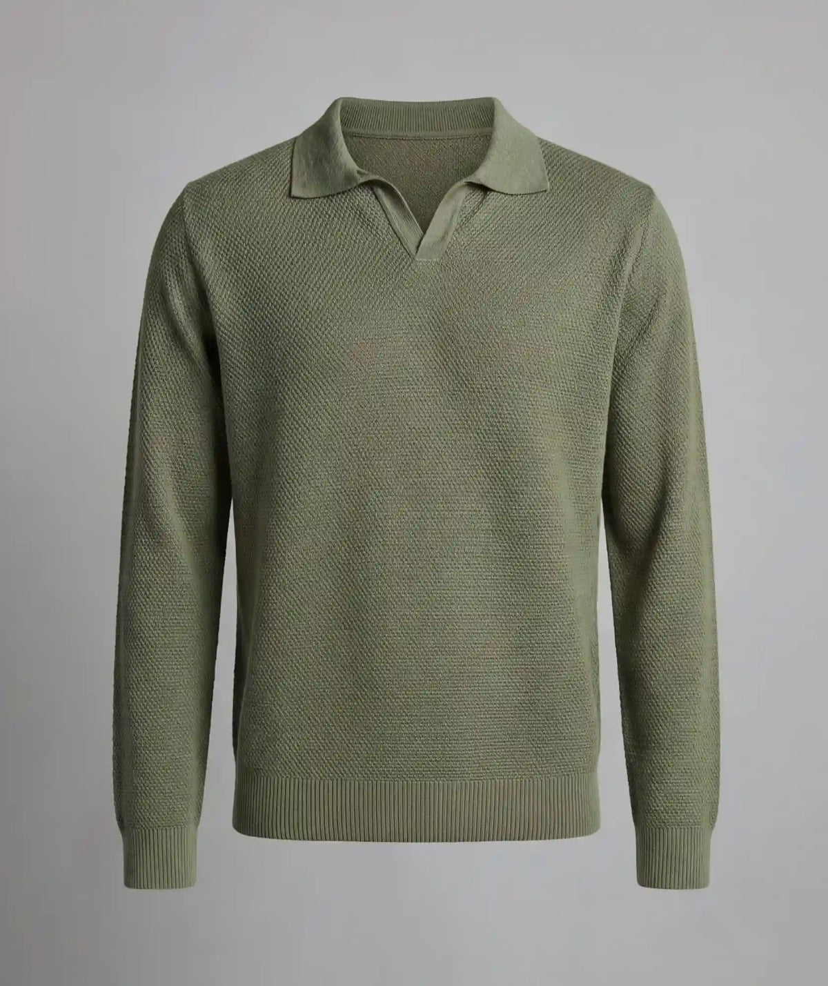 Suéter Verde Tipo Polo de Micro Punto | Iguaque