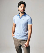 Camiseta Polo California Azul en tejido de punto