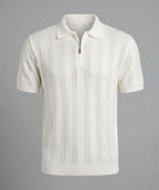 Polo Beige Amalfi — Punto Calado con Cremallera
