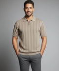 Polo Camel Amalfi — Punto Calado con Cremallera