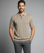 Polo Camel Amalfi — Punto Calado con Cremallera