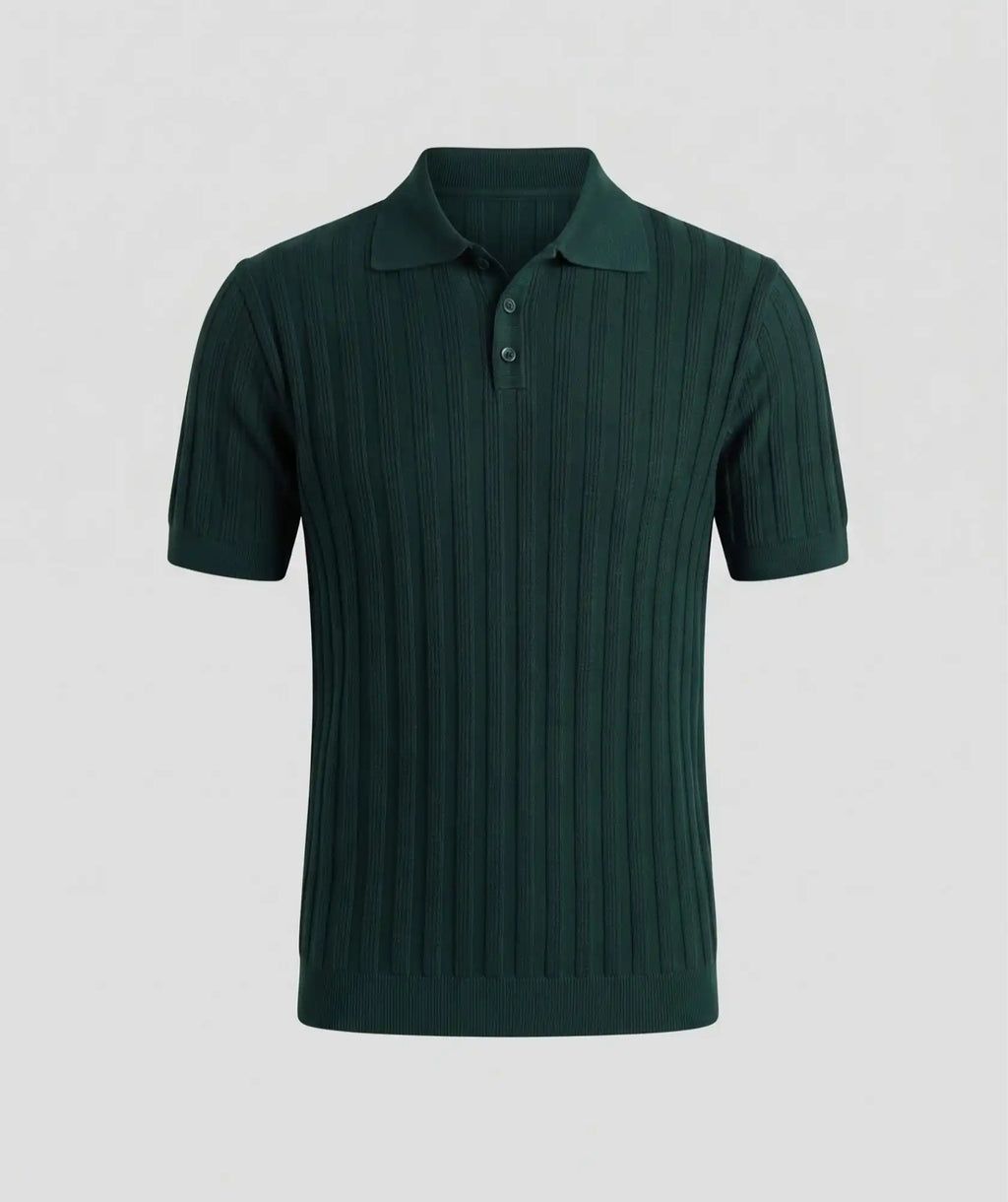 Polo Verde Barichara - Tejido de Punto Acanalado